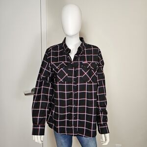 Dixxon The Flycentennial Flannel Black and Pink Checkered Men's Shirt Sz L